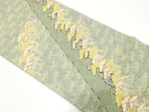 金糸　松藤に桐唐草模様織り出し　袋帯
